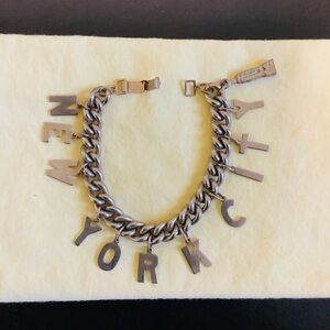 Vintage Gold Tone Charm Braclet with New York City Letters